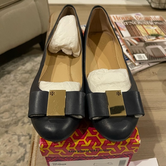 Tory Burch Chase Ballet Flats - Tory Navy, Size 11 - Picture 2 of 7